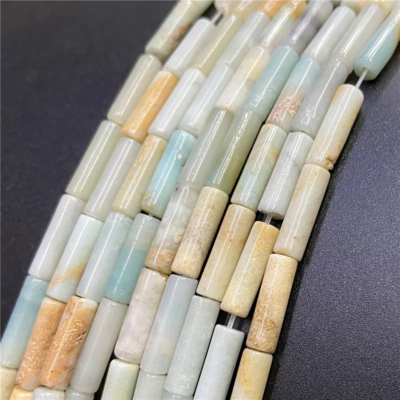 4x13mm Natural Semi-precious Stone Loose Spacer Beads Strands Tube Beads Jewelry Making Accessories DIY Manual Cylindrical Beads