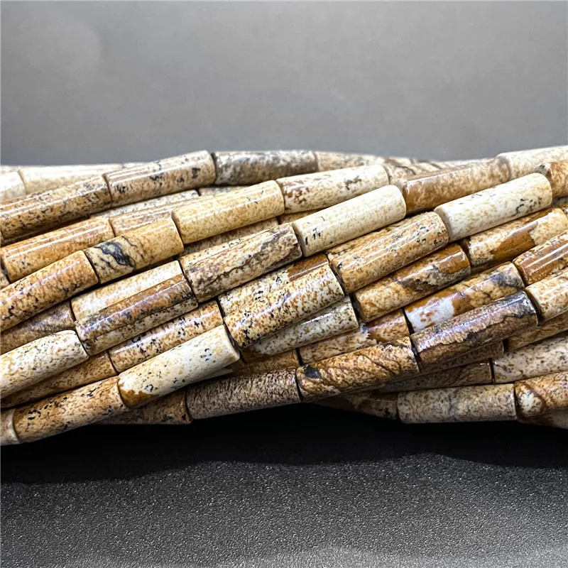 4x13mm Natural Semi-precious Stone Loose Spacer Beads Strands Tube Beads Jewelry Making Accessories DIY Manual Cylindrical Beads