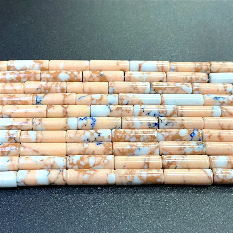 4x13mm Natural Semi-precious Stone Loose Spacer Beads Strands Tube Beads Jewelry Making Accessories DIY Manual Cylindrical Beads