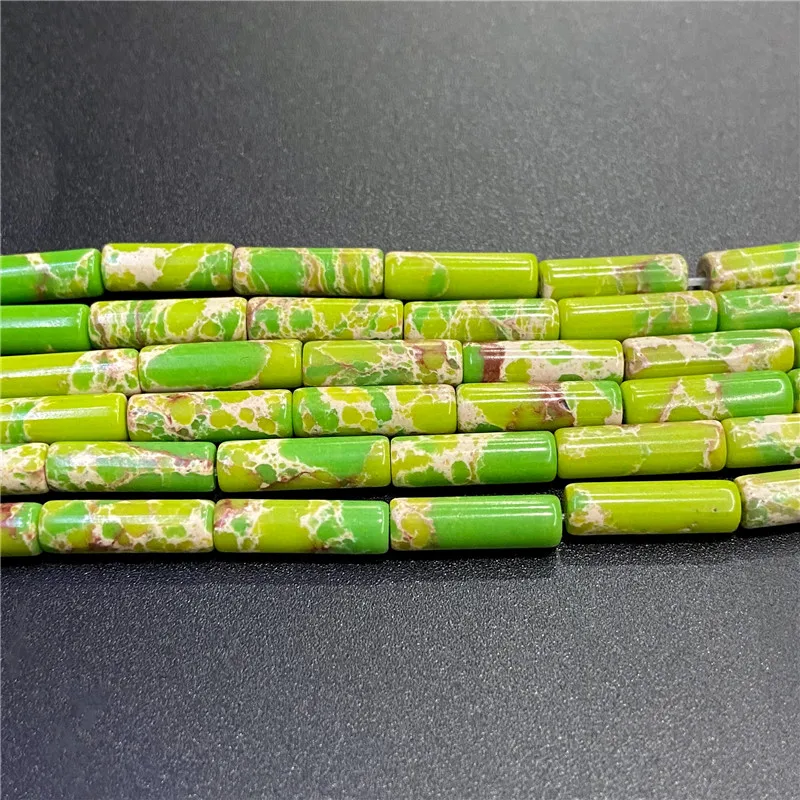 4x13mm Natural Semi-precious Stone Loose Spacer Beads Strands Tube Beads Jewelry Making Accessories DIY Manual Cylindrical Beads