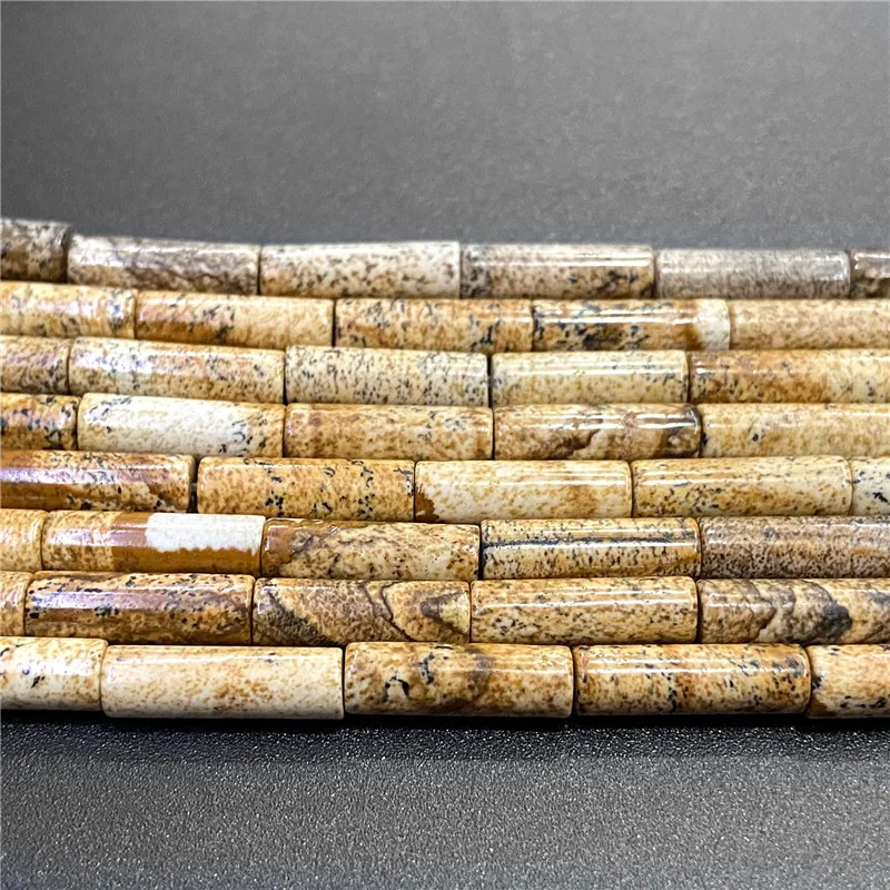 4x13mm Natural Semi-precious Stone Loose Spacer Beads Strands Tube Beads Jewelry Making Accessories DIY Manual Cylindrical Beads