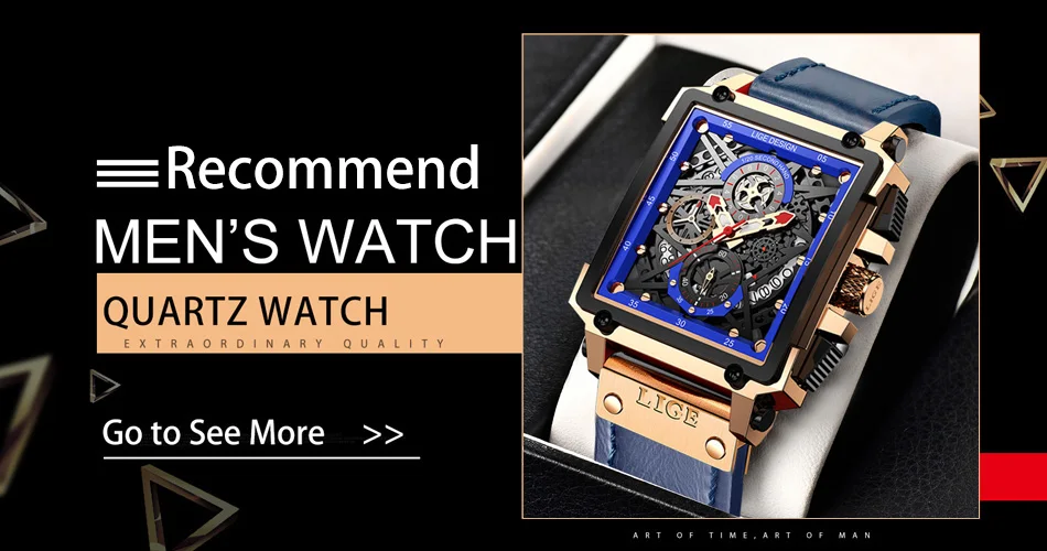 2025 New Mens Watches LIGE Top Brand Luxury Leather Casual Quartz Watch Men's Sport Waterproof Clock Watch Relogio Masculino+Box