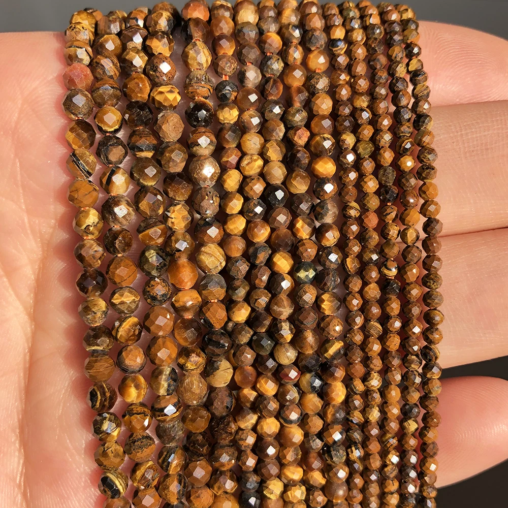 Natural Faceted Agates Moonstone Tourmaline Prehnites Jades Stone Beads For Jewelry DIY Making Bracelet Accessories 15'' 2 3 4mm