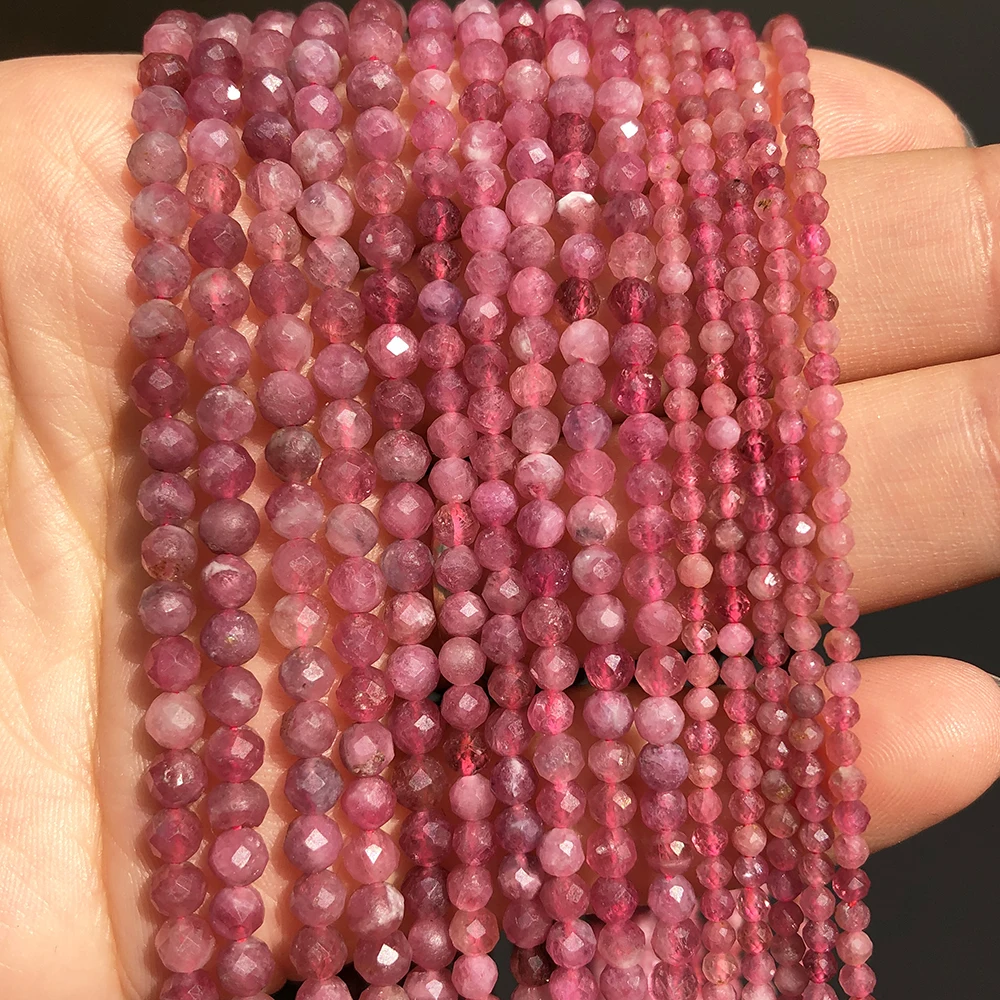Natural Faceted Agates Moonstone Tourmaline Prehnites Jades Stone Beads For Jewelry DIY Making Bracelet Accessories 15'' 2 3 4mm