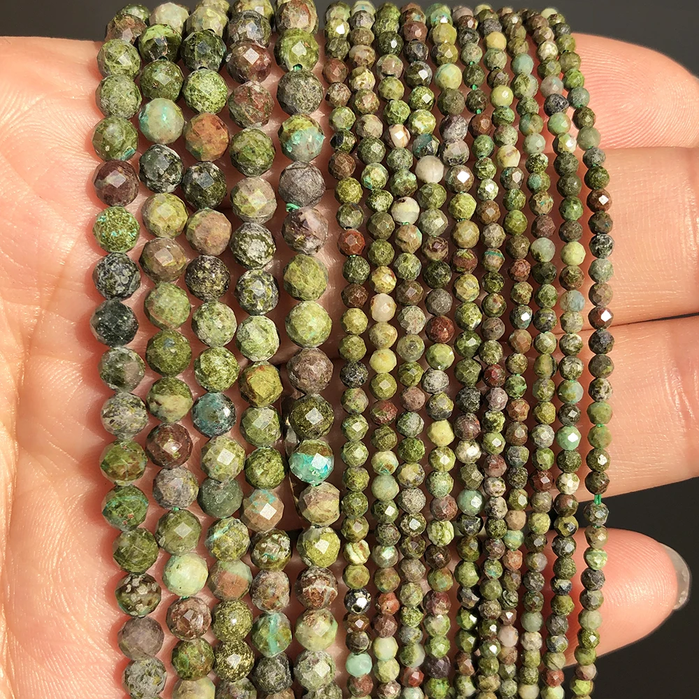Natural Faceted Agates Moonstone Tourmaline Prehnites Jades Stone Beads For Jewelry DIY Making Bracelet Accessories 15'' 2 3 4mm