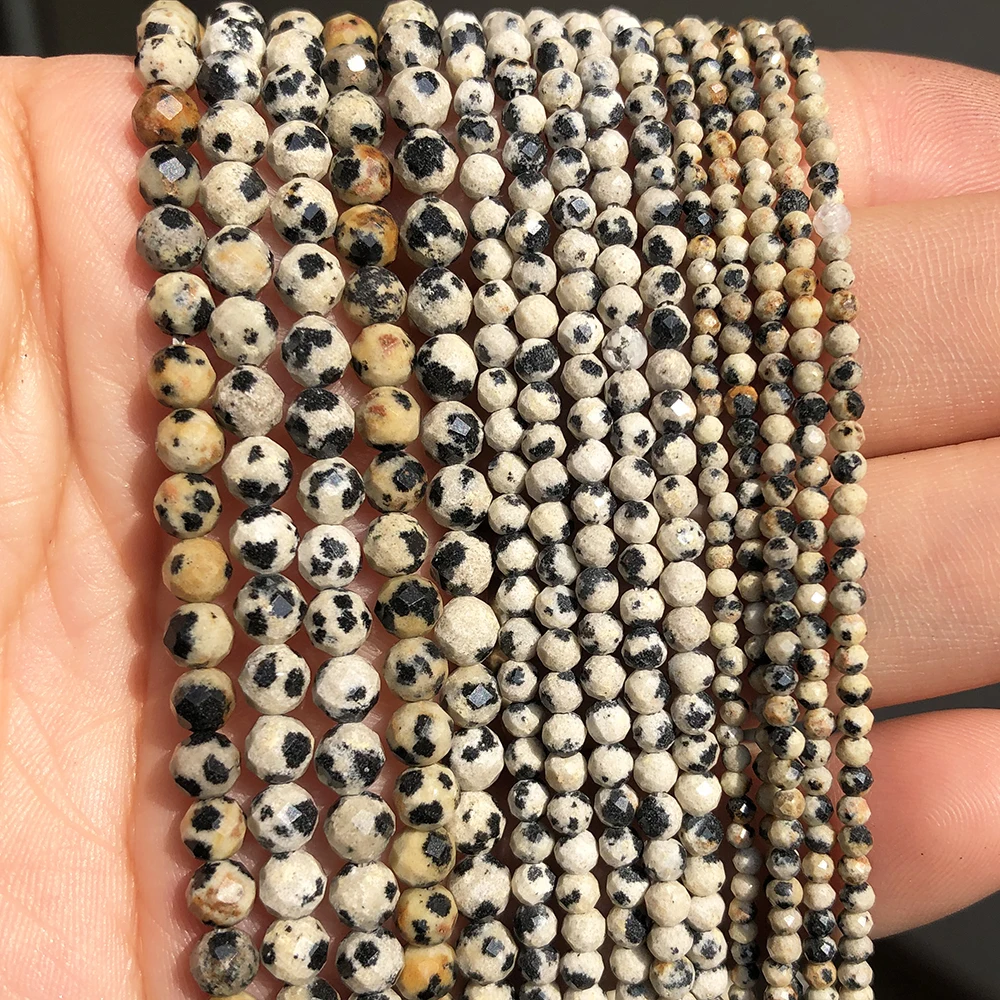 Natural Faceted Agates Moonstone Tourmaline Prehnites Jades Stone Beads For Jewelry DIY Making Bracelet Accessories 15'' 2 3 4mm