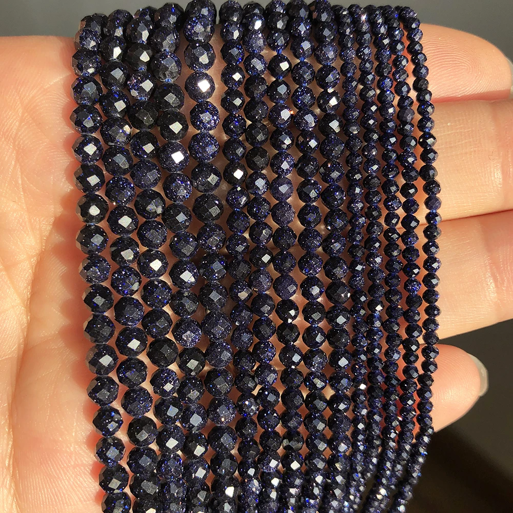 Natural Faceted Agates Moonstone Tourmaline Prehnites Jades Stone Beads For Jewelry DIY Making Bracelet Accessories 15'' 2 3 4mm