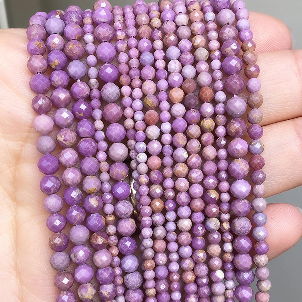 Natural Faceted Agates Moonstone Tourmaline Prehnites Jades Stone Beads For Jewelry DIY Making Bracelet Accessories 15'' 2 3 4mm