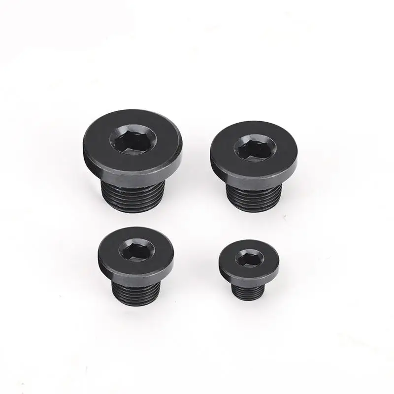 M8x1 M10x1 M10x1.5 M12x1 M12x1.25 M12x1.5 M14x1.5 Carbon Steel End Plug Cap With Flange Hex Socket Hydraulic Steam Oil Gas