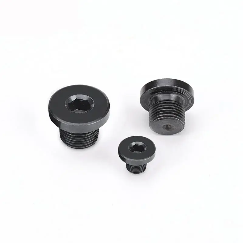 M8x1 M10x1 M10x1.5 M12x1 M12x1.25 M12x1.5 M14x1.5 Carbon Steel End Plug Cap With Flange Hex Socket Hydraulic Steam Oil Gas