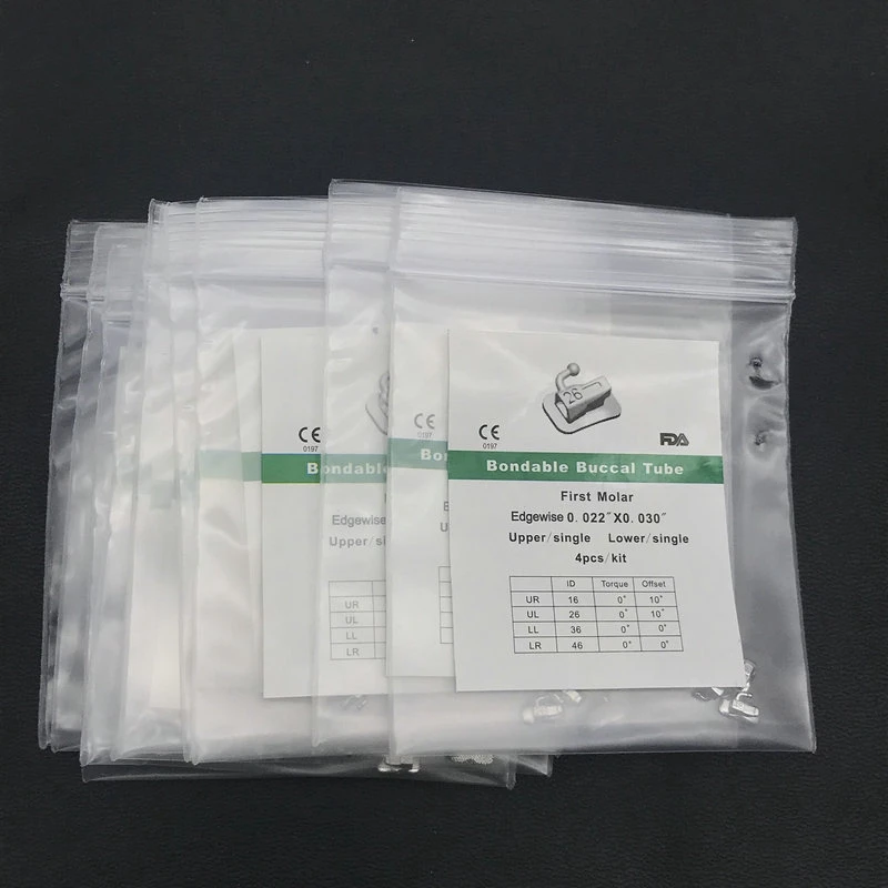 10 Bags Orthodontic Dental Buccal Tube Bondable Roth/MBT/Edgewise 0.022 1st/2nd Dentistry Materials