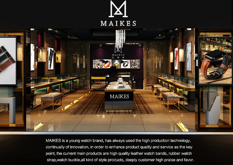 MAIKES Hot Sale 1pc Fashion Men Women 18mm 20mm 22mm 24mm Cowhide Leather Strap Black Business Watch Band Universal