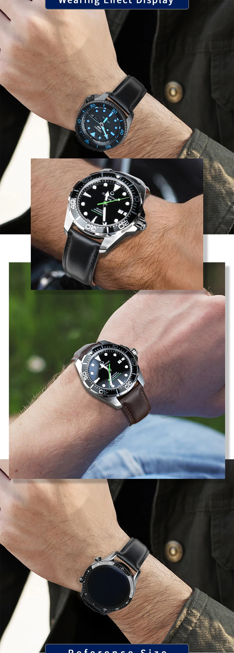 MAIKES Hot Sale 1pc Fashion Men Women 18mm 20mm 22mm 24mm Cowhide Leather Strap Black Business Watch Band Universal