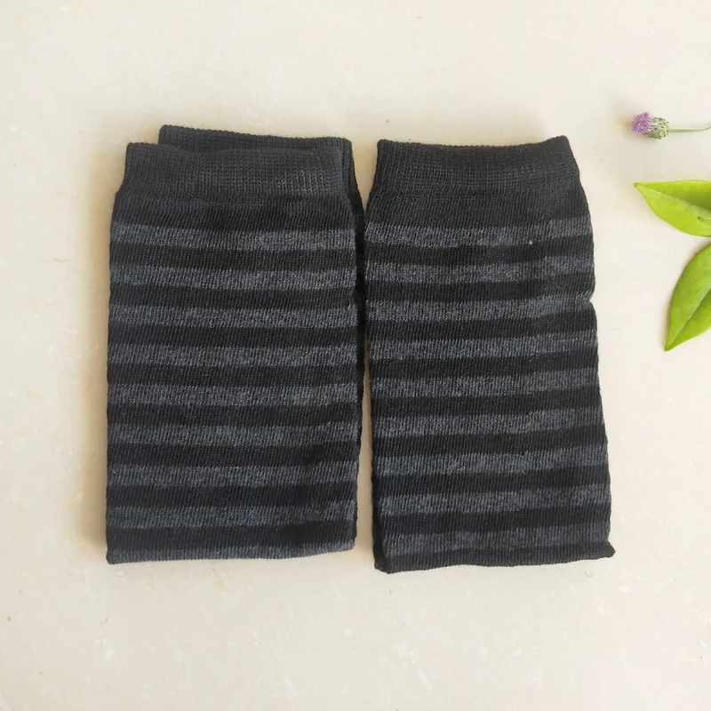 New Fashion Long Glove Arm Cover Classic Black and White Striped Fingerless Cotton Long Wristband
