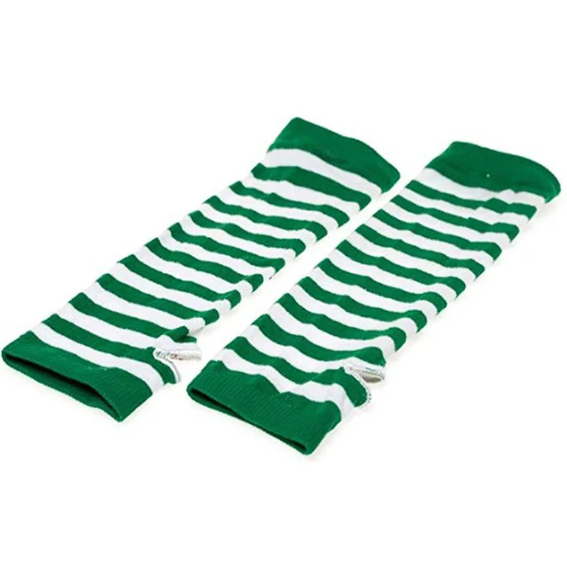 New Fashion Long Glove Arm Cover Classic Black and White Striped Fingerless Cotton Long Wristband