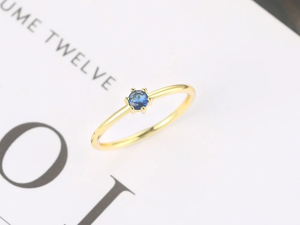 Wedding Bride Rings For Women Mini Cute Yellow Gold Color Jewellry Zircon Engagement Thin Ring Wholesale Jewelry R112