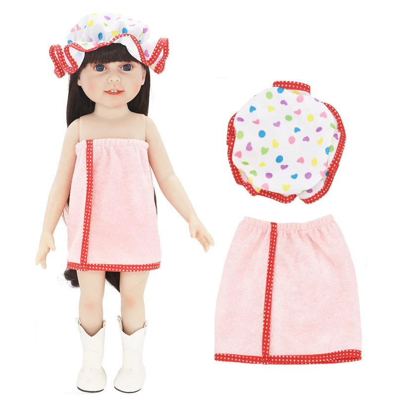 18 Inch Baby Doll Winter Clothes Set Crochet Sweater Scarf Hat Gloves New Year Apparel for 43 Cm Girl Dolls