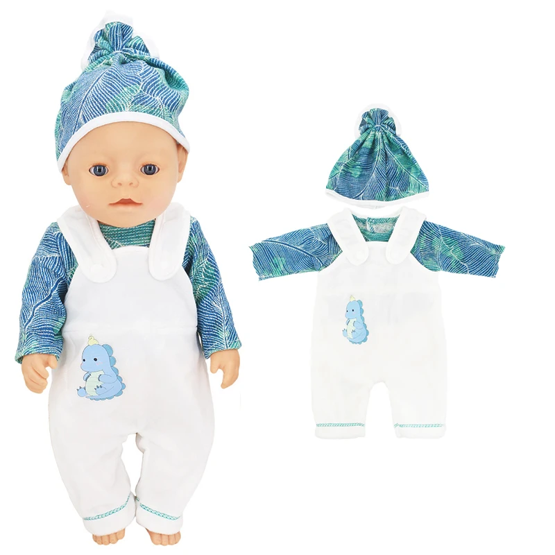 18 Inch Baby Doll Winter Clothes Set Crochet Sweater Scarf Hat Gloves New Year Apparel for 43 Cm Girl Dolls