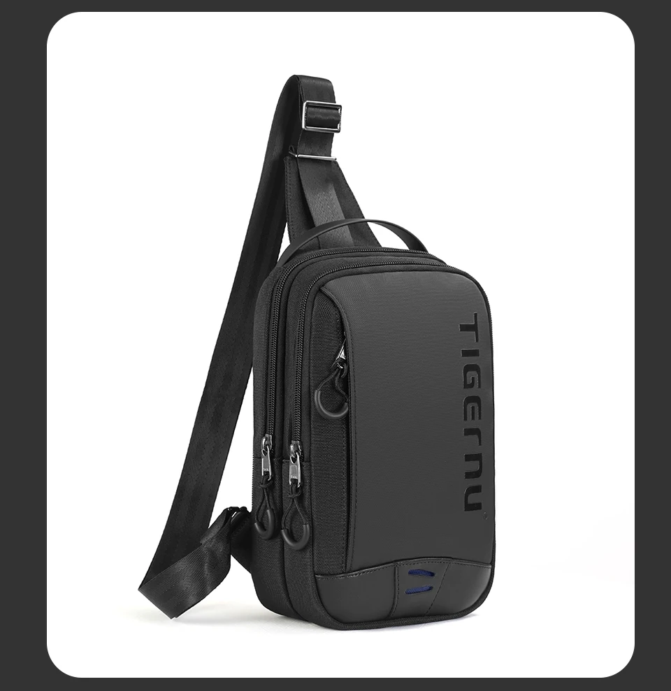 Tigernu Chest Bags For Men Cool Style Men Shoulder Bag 9.7inch IPad Bag Casual Male Crossbody Bag Lightweigt Mini Bags Messenger
