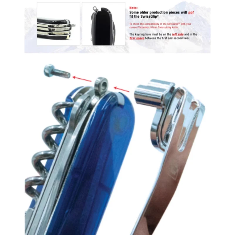 6 Colors With Screw Stainless Steel Knife Deep Carry Pocket Clip Back Clamp for 91MM Victorinox Swiss Army Make Accessories Part