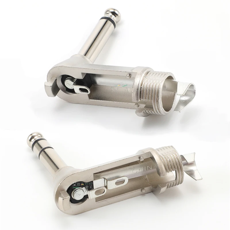 Neutrik's REAN Jack 6.35 TS TRS 90 ° L-shaped Right Angle Plug Stereo / Mono 2 3 Pole 6.5 1/4 Microphone Guitar Audio NYS207 208