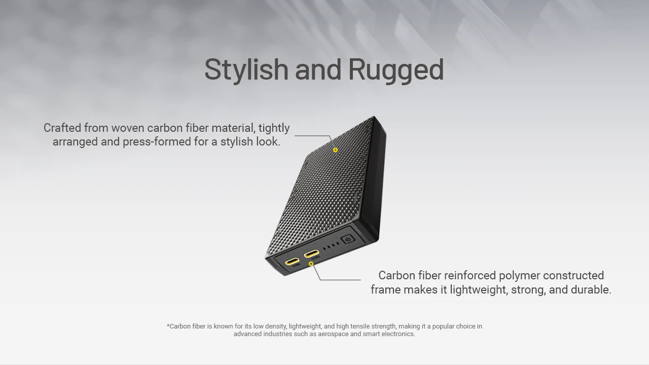 NITECORE NB10000 Gen4 NB20000 Gen3 Portable Mobile Power Bank 20000mAh Carbon Fiber PD/QC3.0 18W Fast Charge for iPhone Xiaomi