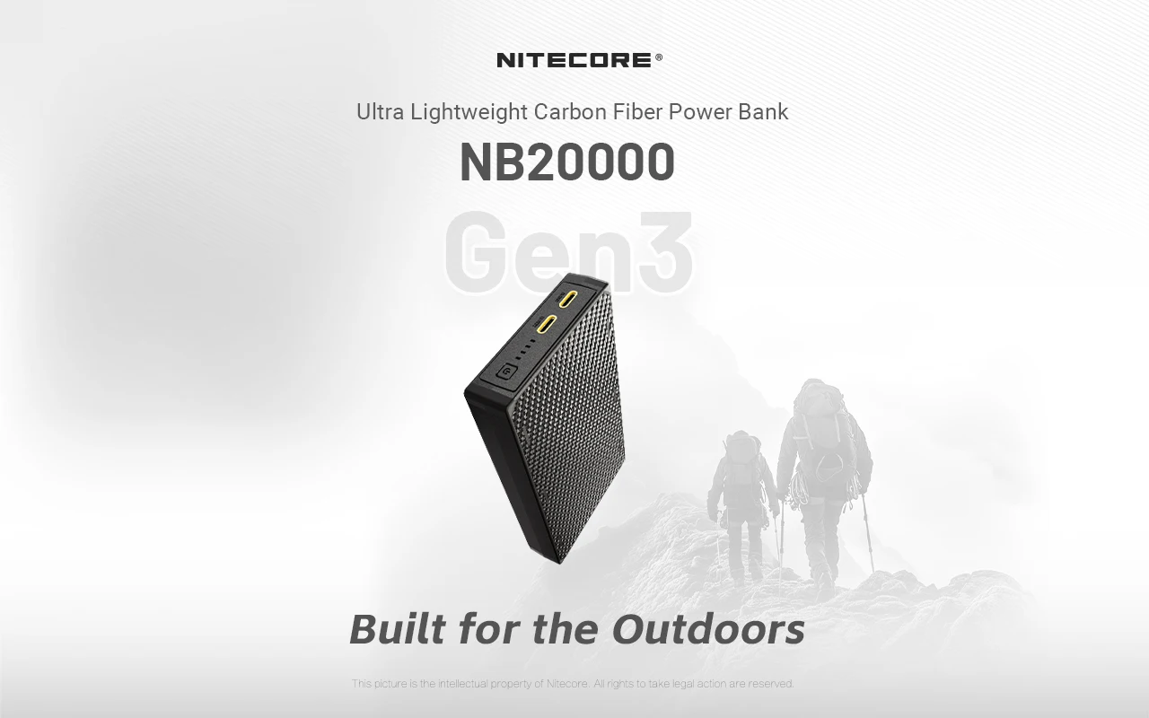 NITECORE NB10000 Gen4 NB20000 Gen3 Portable Mobile Power Bank 20000mAh Carbon Fiber PD/QC3.0 18W Fast Charge for iPhone Xiaomi