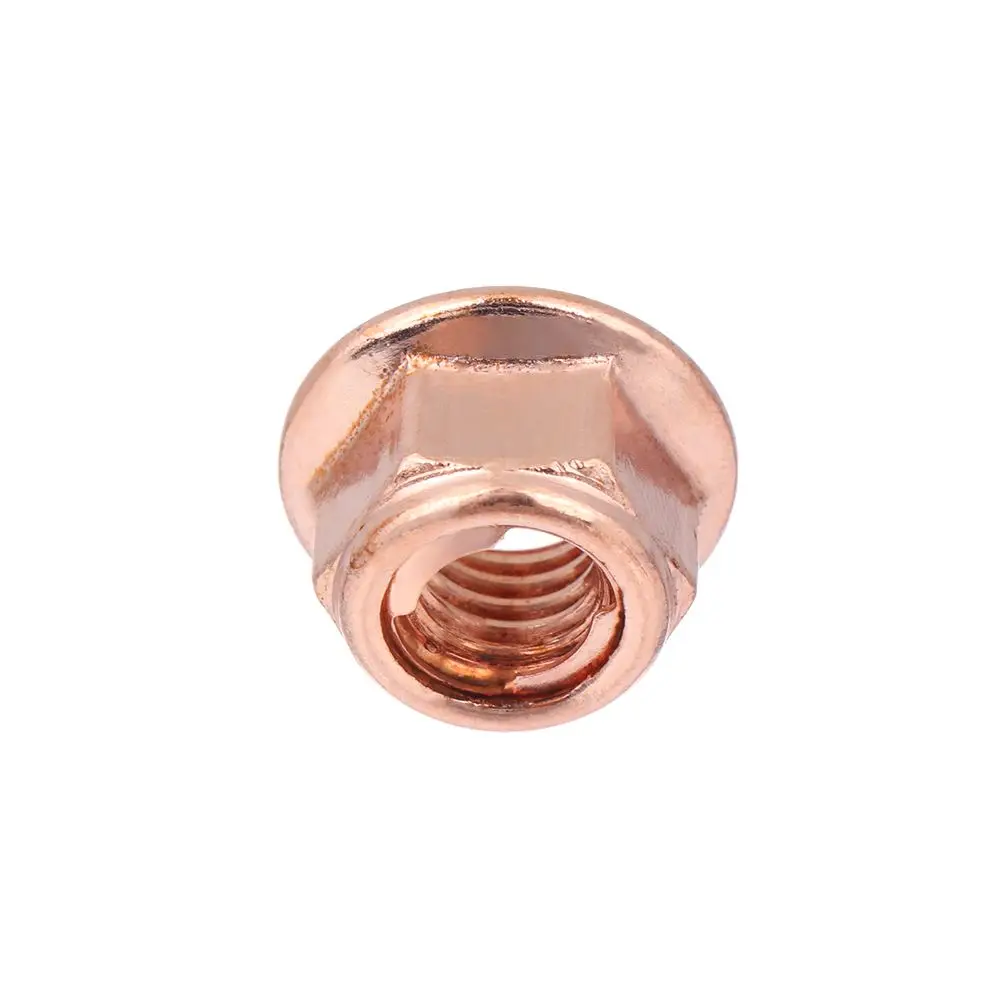 12Pcs M8 Copper Flashed Exhaust Manifold Nut Exhaust Nuts Elbow Nuts Practical 8mm Nuts High Temperature Nuts Home Fasteners