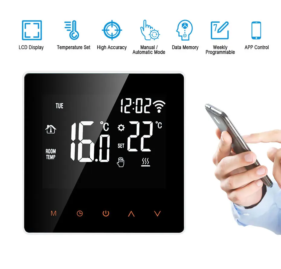 AVATTO WiFi Smart Thermostat Electric Heating Water Gas Boiler Temperature Remote Controller Work with Tuya,Alexa,Google Home