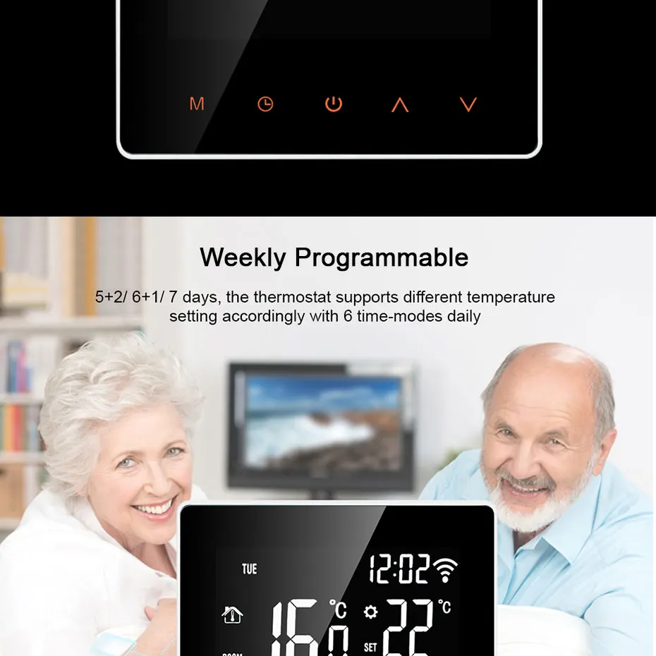 AVATTO WiFi Smart Thermostat Electric Heating Water Gas Boiler Temperature Remote Controller Work with Tuya,Alexa,Google Home