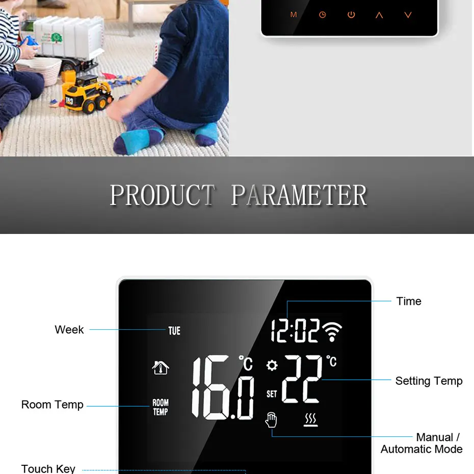 AVATTO WiFi Smart Thermostat Electric Heating Water Gas Boiler Temperature Remote Controller Work with Tuya,Alexa,Google Home