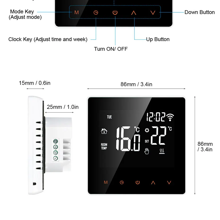 AVATTO WiFi Smart Thermostat Electric Heating Water Gas Boiler Temperature Remote Controller Work with Tuya,Alexa,Google Home