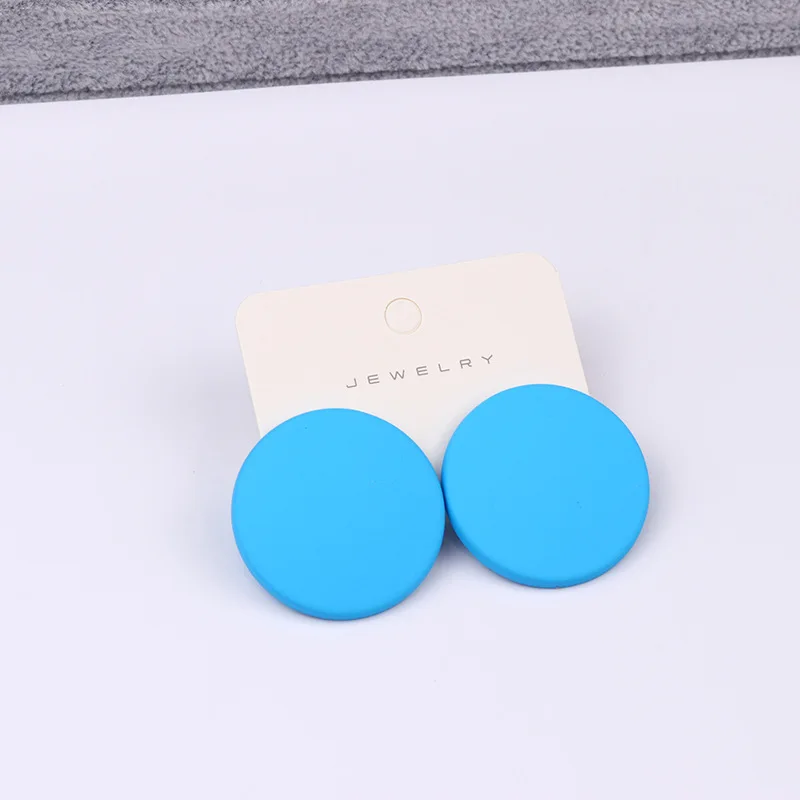 New 20 Color Fashion Acrylic Personality Candy Color Earrings for Women Big Round Colorful Stud Earrings Party Piercing Jewelry