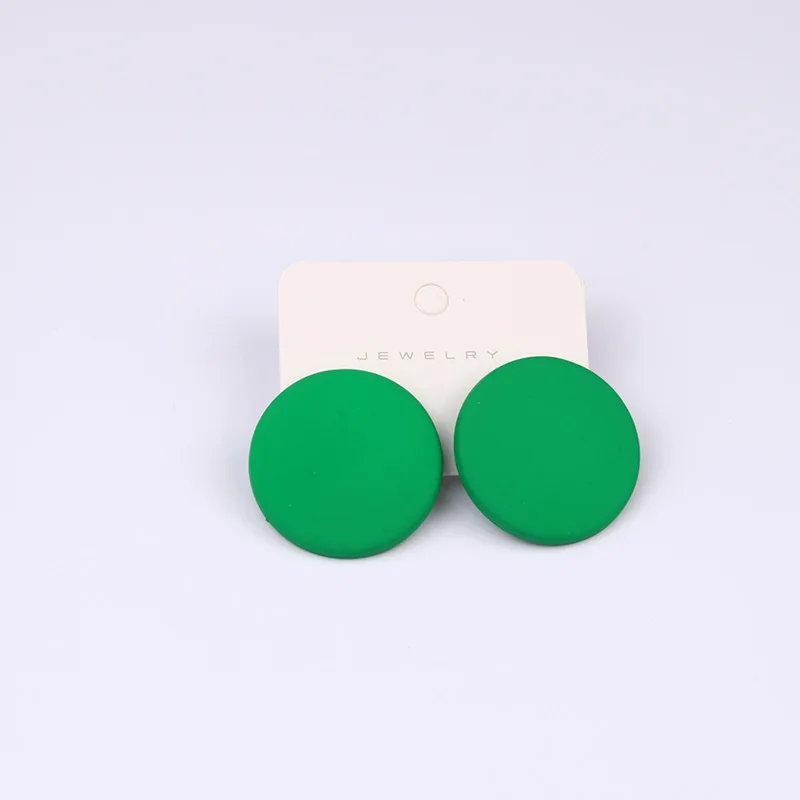 New 20 Color Fashion Acrylic Personality Candy Color Earrings for Women Big Round Colorful Stud Earrings Party Piercing Jewelry