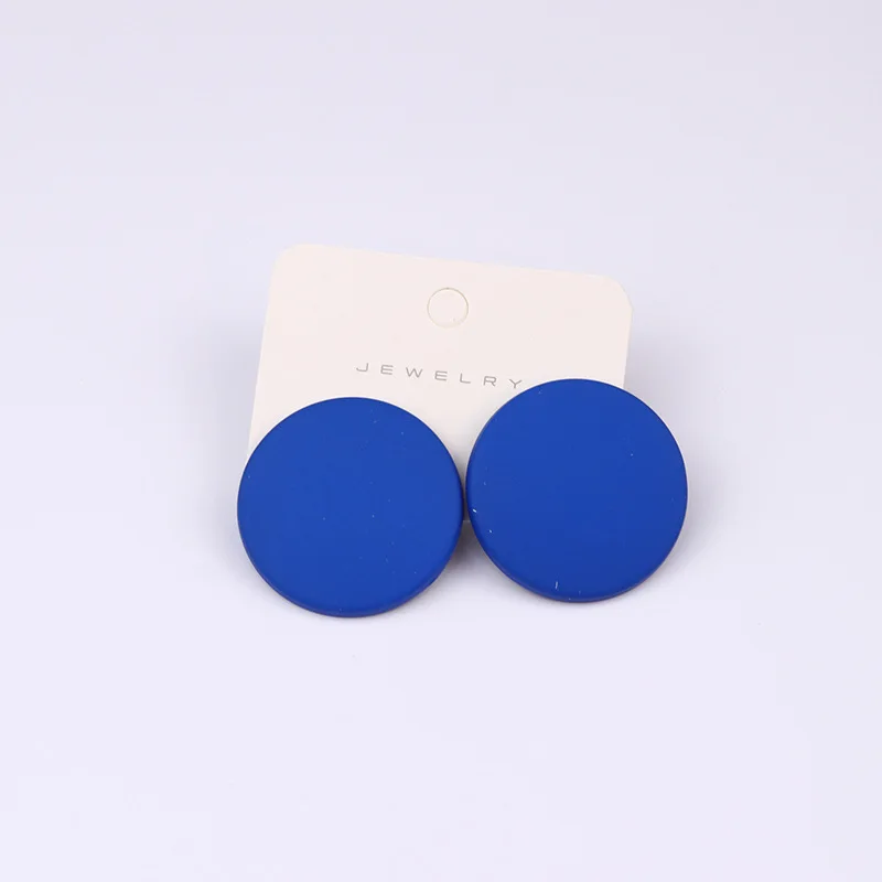 New 20 Color Fashion Acrylic Personality Candy Color Earrings for Women Big Round Colorful Stud Earrings Party Piercing Jewelry