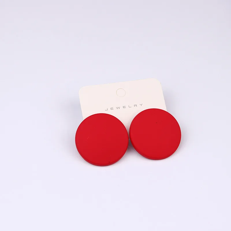 New 20 Color Fashion Acrylic Personality Candy Color Earrings for Women Big Round Colorful Stud Earrings Party Piercing Jewelry