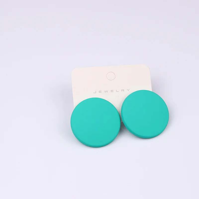 New 20 Color Fashion Acrylic Personality Candy Color Earrings for Women Big Round Colorful Stud Earrings Party Piercing Jewelry