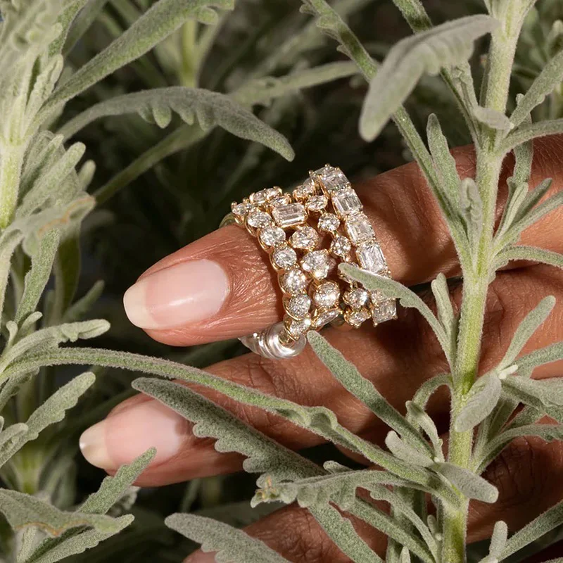 Minimalist Women's Ring Gold Color Geometry Cubic Zirconia Simple Stackaing Rings Finger Accessories Female Jewelry Gifts R018