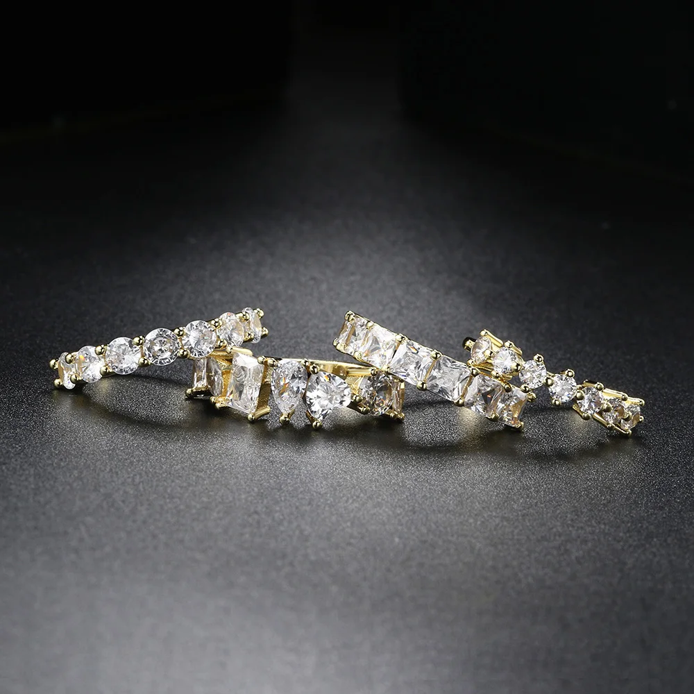Minimalist Women's Ring Gold Color Geometry Cubic Zirconia Simple Stackaing Rings Finger Accessories Female Jewelry Gifts R018