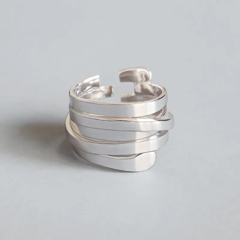 925 Sterling Silver Irregular Spring Woman Rings Wedding Vintage Jewelry Punk Accessories GaaBou Jewellery