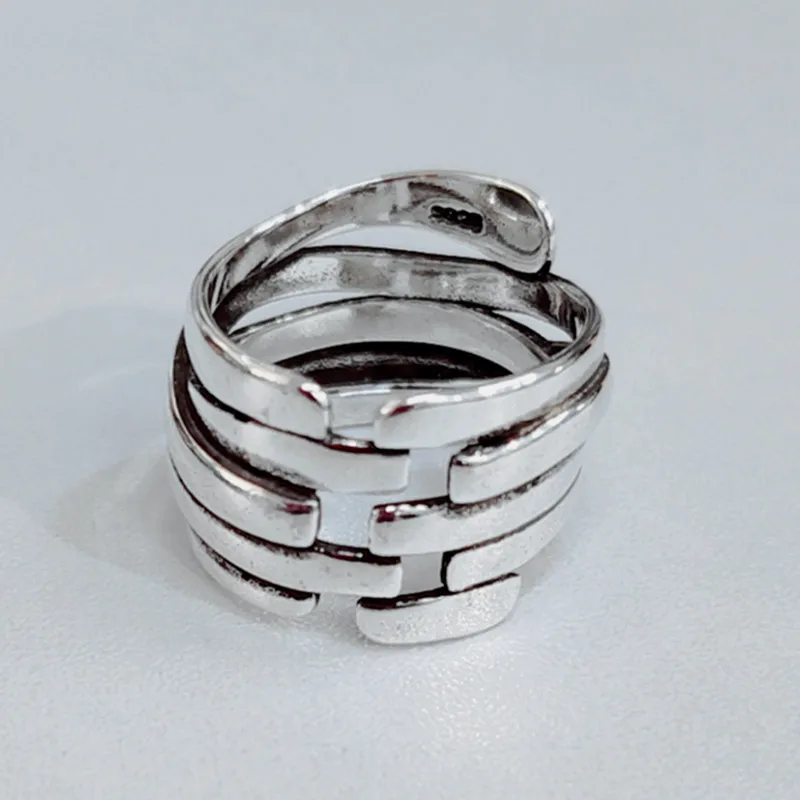 925 Sterling Silver Irregular Spring Woman Rings Wedding Vintage Jewelry Punk Accessories GaaBou Jewellery