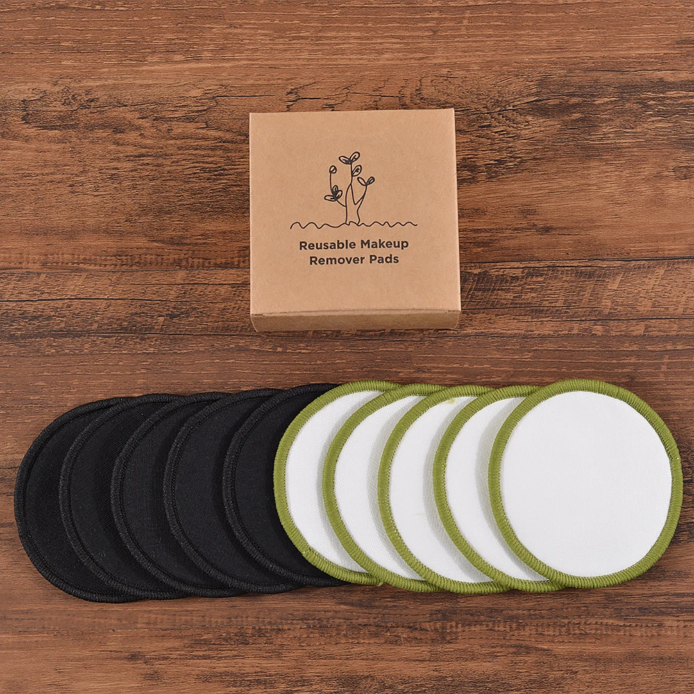 Cotton Demaquillant 10Pcs Bamboo Makeup Remover Reusable Cotton Pads Washable Rounds Clean Facial Cotton Reusable Makeup Tools
