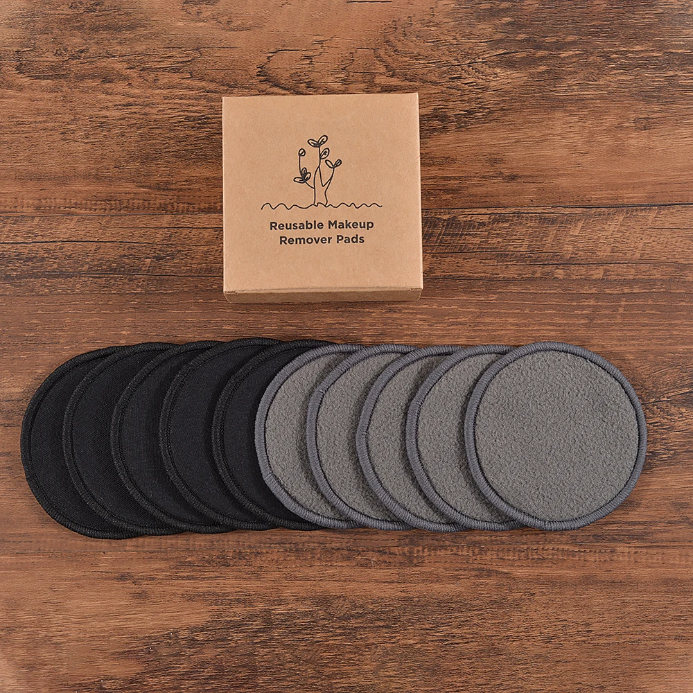 Cotton Demaquillant 10Pcs Bamboo Makeup Remover Reusable Cotton Pads Washable Rounds Clean Facial Cotton Reusable Makeup Tools