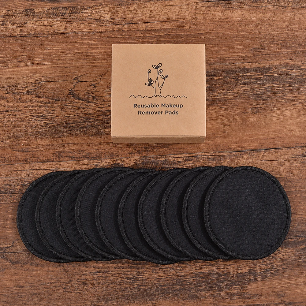 Cotton Demaquillant 10Pcs Bamboo Makeup Remover Reusable Cotton Pads Washable Rounds Clean Facial Cotton Reusable Makeup Tools