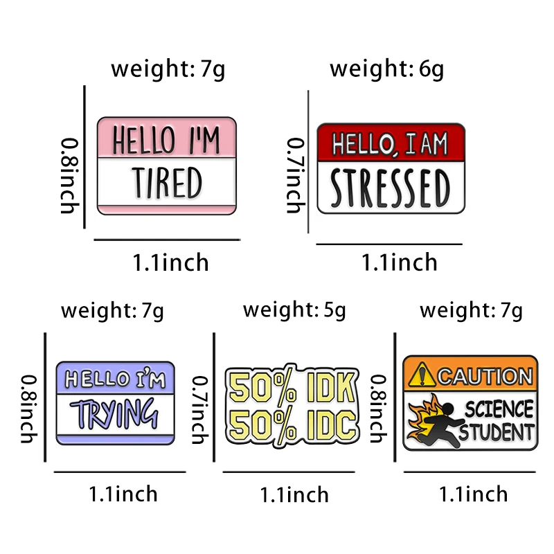 Cute But Psycho Enamel Pin 80s Baby No More Drama Is It Friday Yet Stu(Dying) Brooches Collar Badge Fun Quotes Jewelry Gift