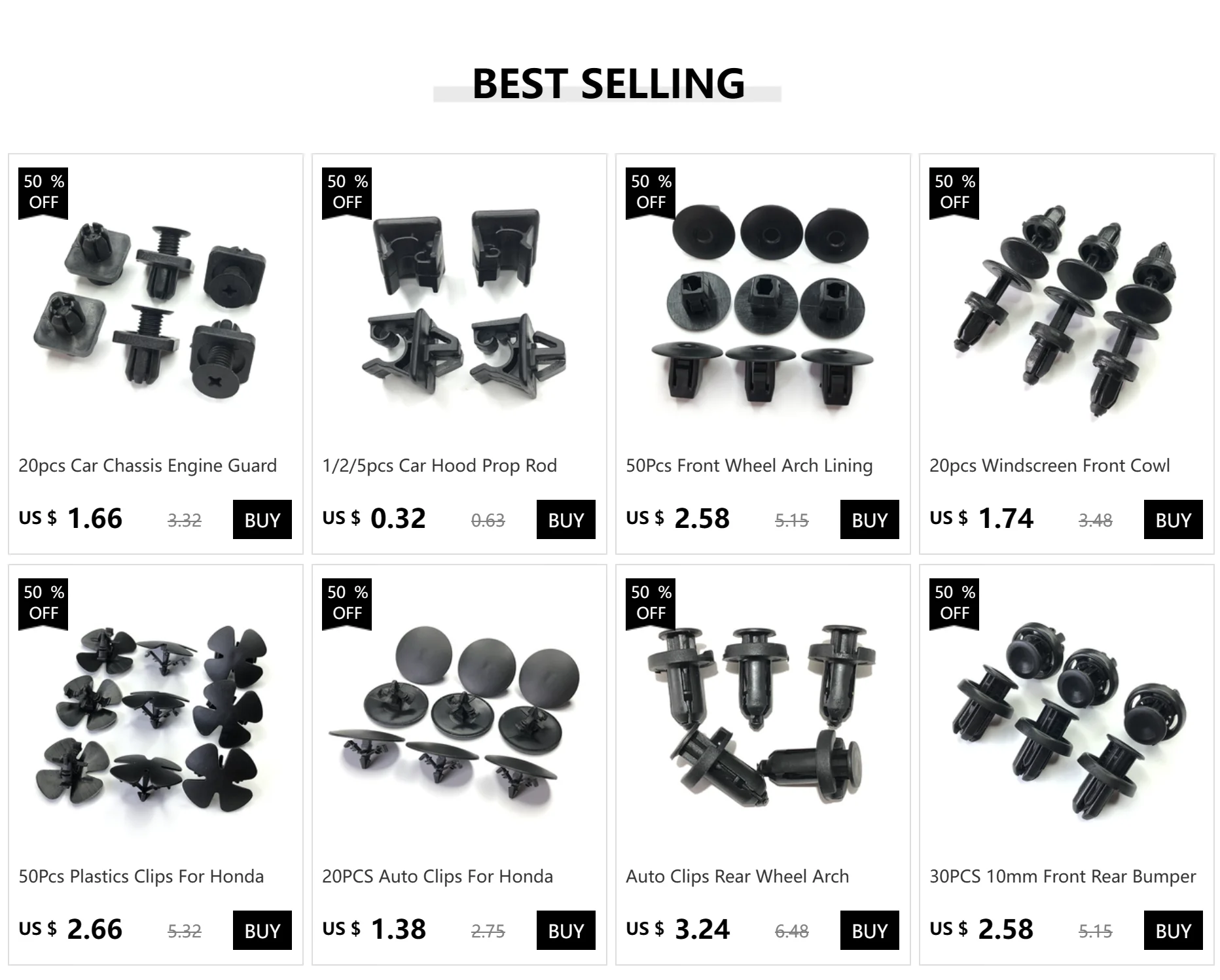 20/40X Car Front Wheel Arch Trim For Honda CRV Civic Nylon Wing Wheel Arch Trim Clips Surround Garnish Clip 91513SMGE11 Exterior