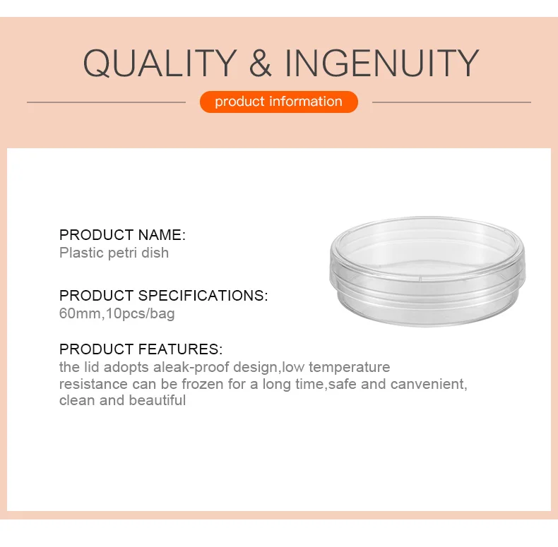 10PCS 60mm Clear Petri Dishes Affordable For Microorganisms Cell Plastic Clear Sterile Chemical Instrument