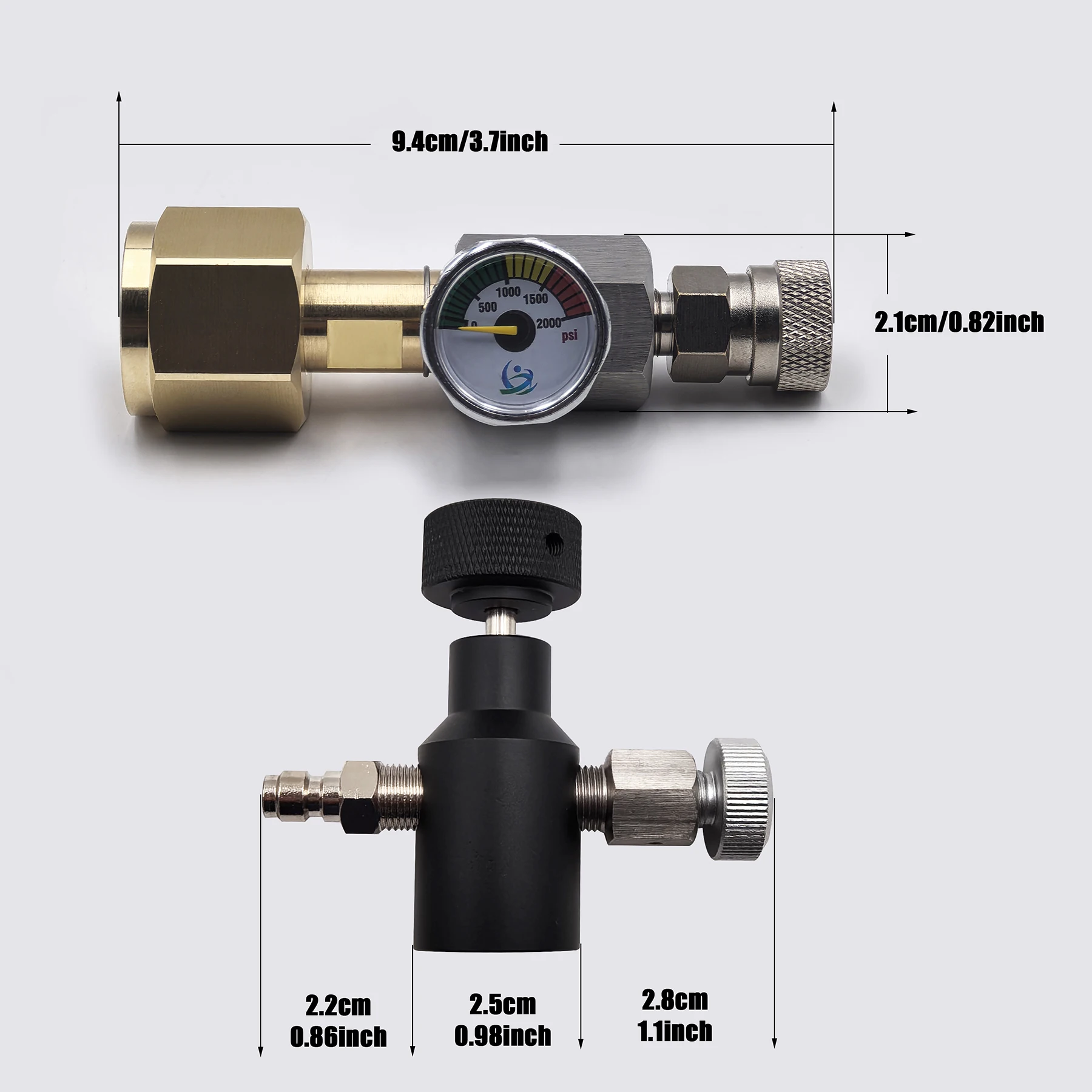 Sparking Water Maker Cylinder CO2 Filling Station, Carbon Dioxide Tank Refill Adapter Connector W21.8-14 or G3/4 or CGA320