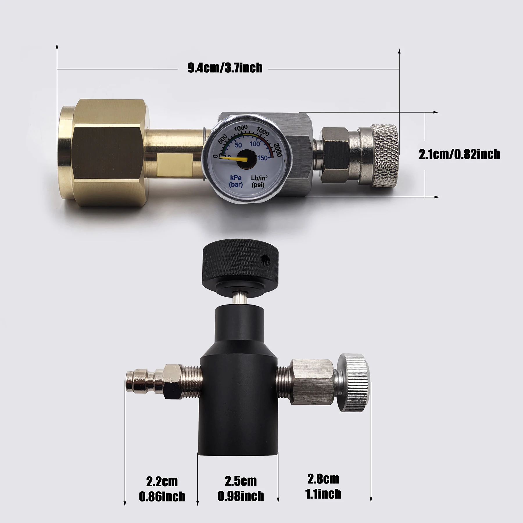 Sparking Water Maker Cylinder CO2 Filling Station, Carbon Dioxide Tank Refill Adapter Connector W21.8-14 or G3/4 or CGA320