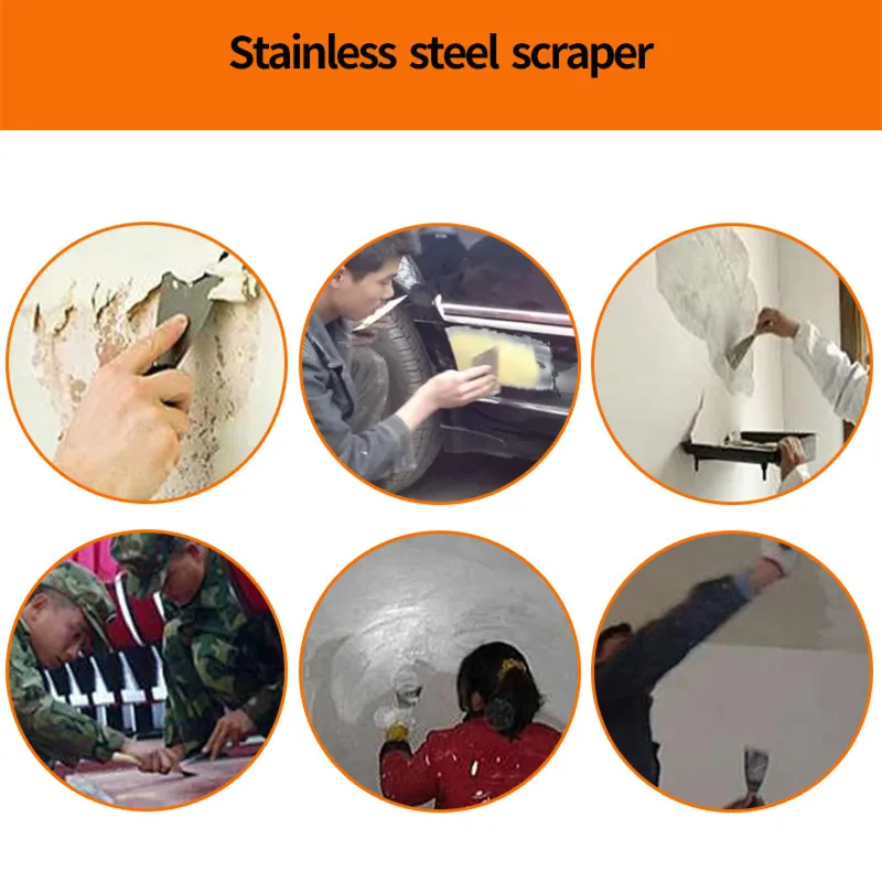 4/6/8/10Inch Stainless Steel Putty Knife Paint Tool Putty Scraper Plaster Shovel Filling Spatula Wallpaper Scraper Wall Decor